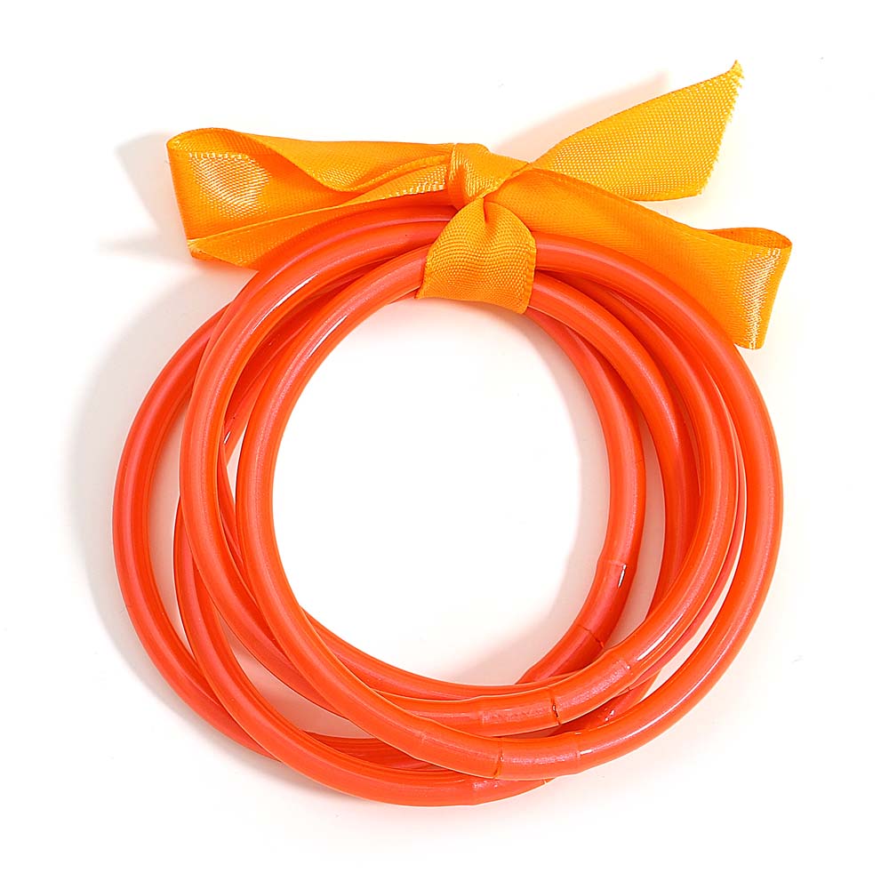 Amorcome Lightweight 21 Colors Bowknot Glitter Filled Jelly Silicone Bangle Bracelet for Women Girls Buddhist Rush Bracelet Gift