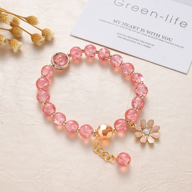Makersland Cute Popcorn beads Bracelet Friendship Glass Bracelets For Girls Star Moon Cloud Flower Jewelry Accessories Wholesale
