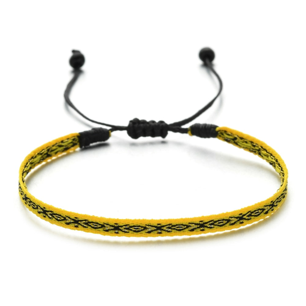 ZMZY Boho Colorful Woven Rope String Bracelet Yoga Handmade Chic Webbing Friendship Bracelets for Men Women Child Lucky Jewelry