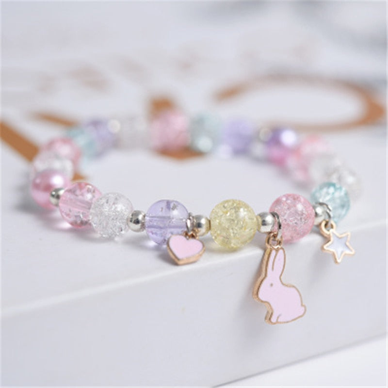 Makersland Cute Popcorn beads Bracelet Friendship Glass Bracelets For Girls Star Moon Cloud Flower Jewelry Accessories Wholesale