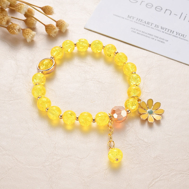 Makersland Cute Popcorn beads Bracelet Friendship Glass Bracelets For Girls Star Moon Cloud Flower Jewelry Accessories Wholesale