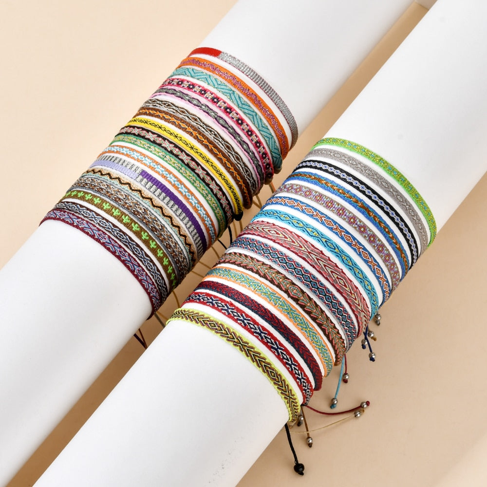 ZMZY Boho Colorful Woven Rope String Bracelet Yoga Handmade Chic Webbing Friendship Bracelets for Men Women Child Lucky Jewelry