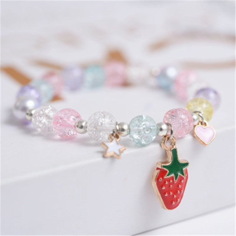Makersland Cute Popcorn beads Bracelet Friendship Glass Bracelets For Girls Star Moon Cloud Flower Jewelry Accessories Wholesale