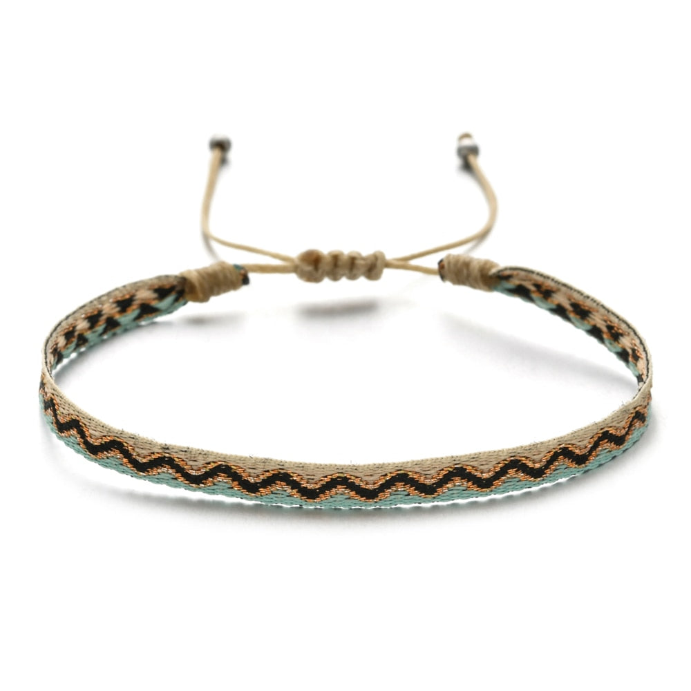 ZMZY Boho Colorful Woven Rope String Bracelet Yoga Handmade Chic Webbing Friendship Bracelets for Men Women Child Lucky Jewelry