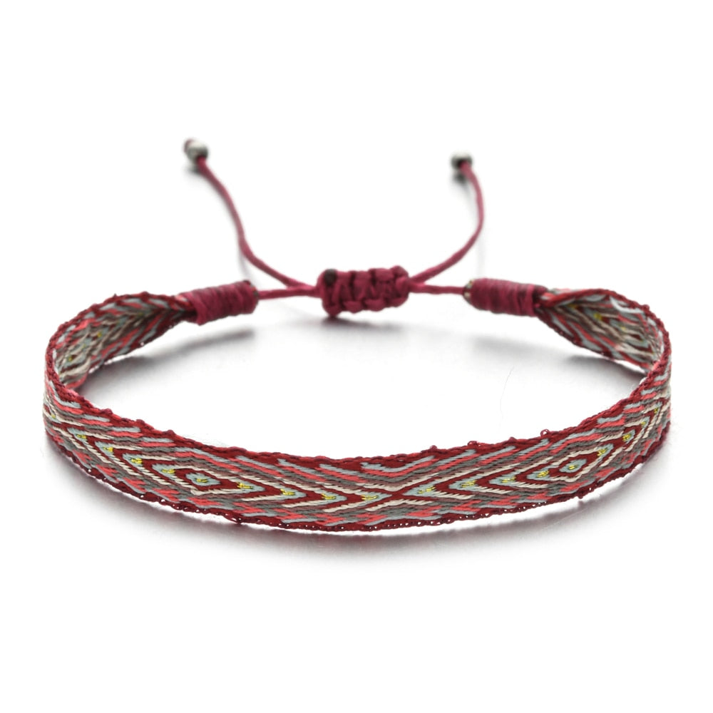 ZMZY Boho Colorful Woven Rope String Bracelet Yoga Handmade Chic Webbing Friendship Bracelets for Men Women Child Lucky Jewelry