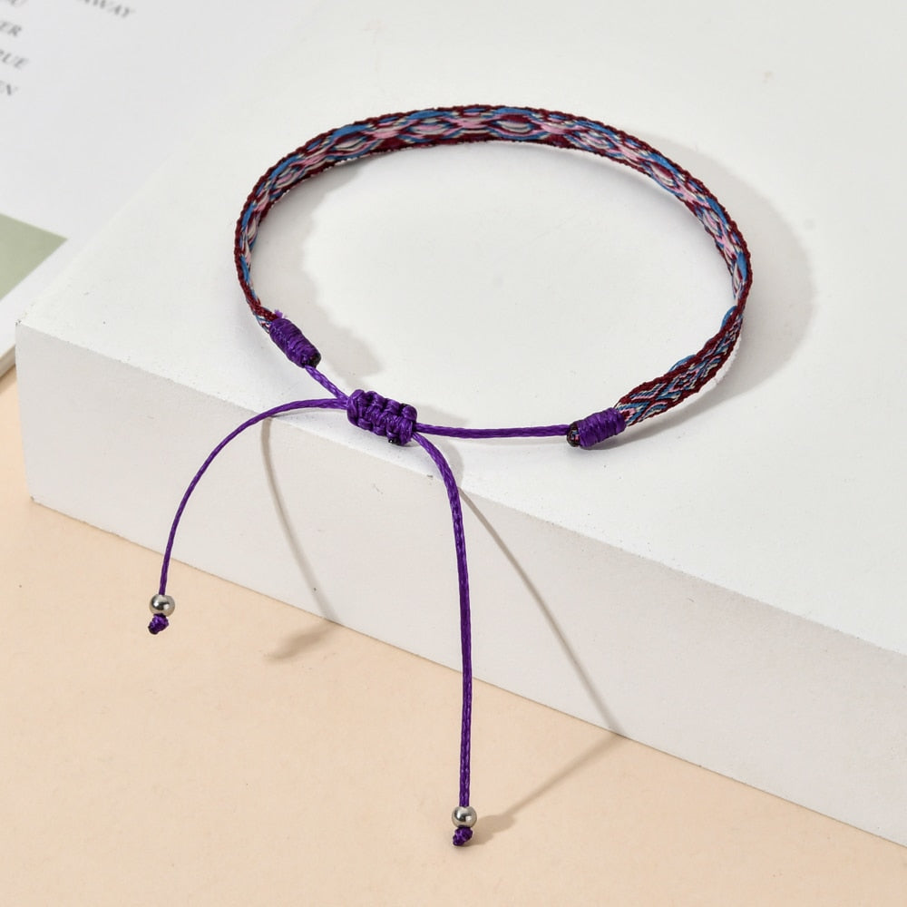 ZMZY Boho Colorful Woven Rope String Bracelet Yoga Handmade Chic Webbing Friendship Bracelets for Men Women Child Lucky Jewelry