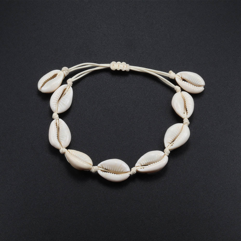 Bohemian Women Bracelets Anklets Natural Shell Conch Chain Braided Rope Foot Barefoot Anklet Girl Jewelry Ladies Gift Handmade