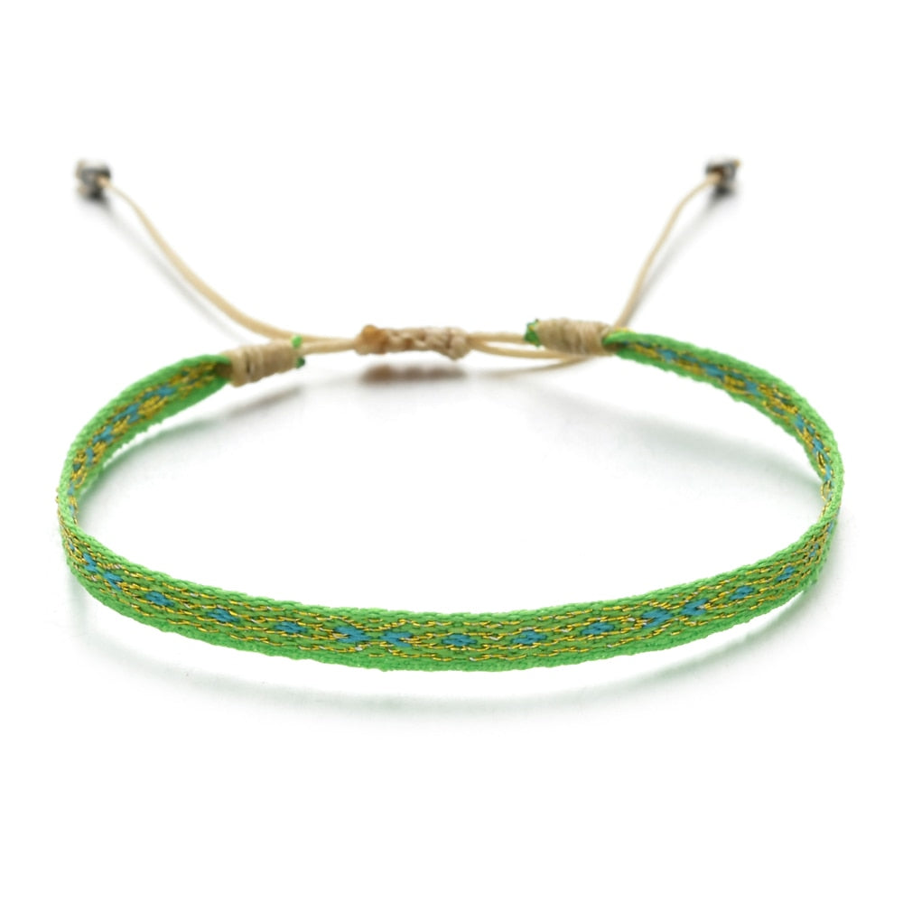 ZMZY Boho Colorful Woven Rope String Bracelet Yoga Handmade Chic Webbing Friendship Bracelets for Men Women Child Lucky Jewelry