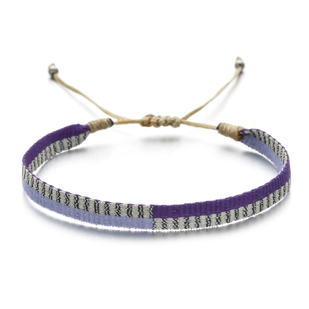 ZMZY Boho Colorful Woven Rope String Bracelet Yoga Handmade Chic Webbing Friendship Bracelets for Men Women Child Lucky Jewelry
