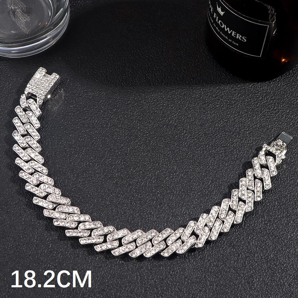 Luxury Full Rhinestone Big Tennis Chain Bracelets For Women Men Fashion Bling Iced Out Square Crystal Bracelet On Hand Jewelry