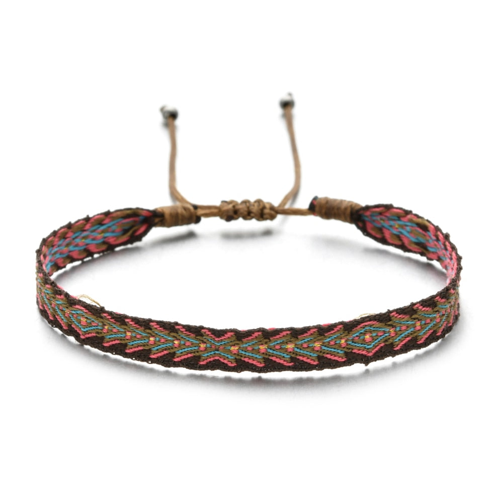 ZMZY Boho Colorful Woven Rope String Bracelet Yoga Handmade Chic Webbing Friendship Bracelets for Men Women Child Lucky Jewelry