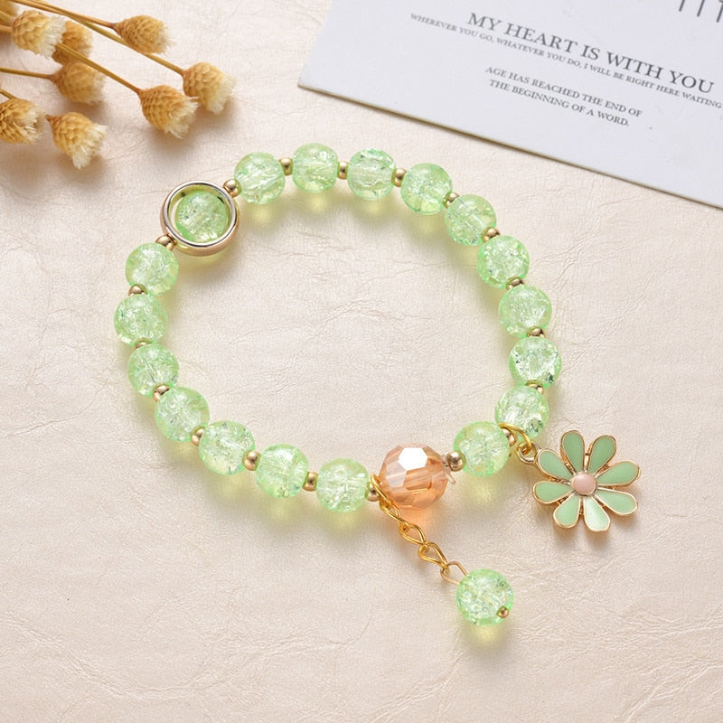 Makersland Cute Popcorn beads Bracelet Friendship Glass Bracelets For Girls Star Moon Cloud Flower Jewelry Accessories Wholesale