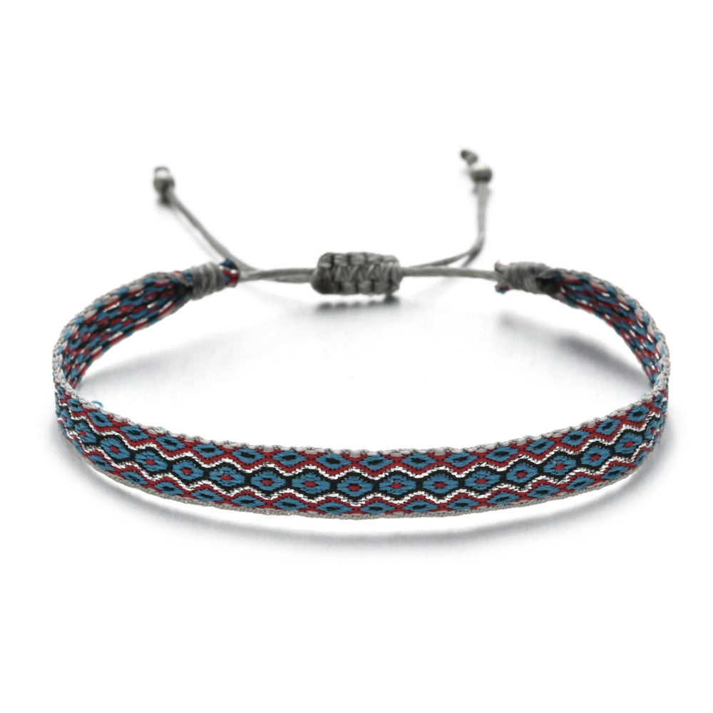 ZMZY Boho Colorful Woven Rope String Bracelet Yoga Handmade Chic Webbing Friendship Bracelets for Men Women Child Lucky Jewelry