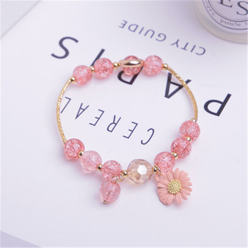 Makersland Cute Popcorn beads Bracelet Friendship Glass Bracelets For Girls Star Moon Cloud Flower Jewelry Accessories Wholesale