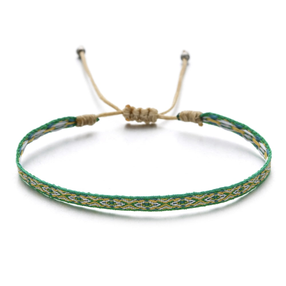 ZMZY Boho Colorful Woven Rope String Bracelet Yoga Handmade Chic Webbing Friendship Bracelets for Men Women Child Lucky Jewelry