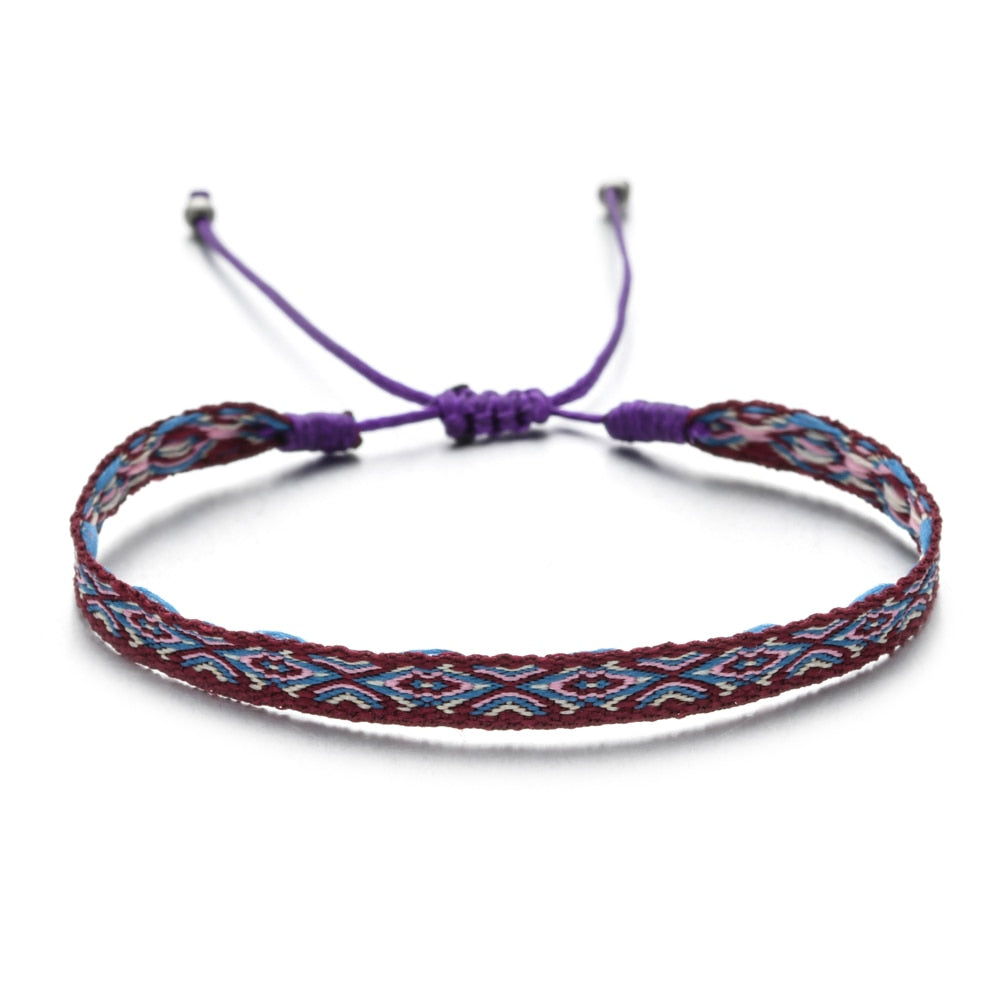 ZMZY Boho Colorful Woven Rope String Bracelet Yoga Handmade Chic Webbing Friendship Bracelets for Men Women Child Lucky Jewelry
