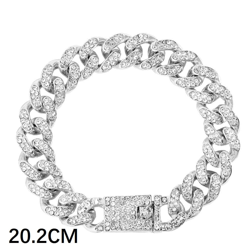 Luxury Full Rhinestone Big Tennis Chain Bracelets For Women Men Fashion Bling Iced Out Square Crystal Bracelet On Hand Jewelry