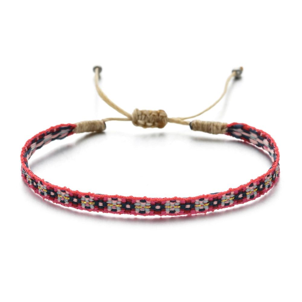 ZMZY Boho Colorful Woven Rope String Bracelet Yoga Handmade Chic Webbing Friendship Bracelets for Men Women Child Lucky Jewelry