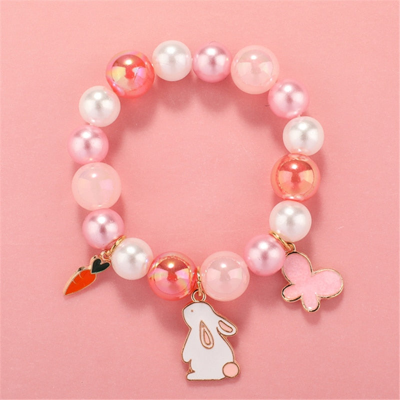 Makersland Cute Popcorn beads Bracelet Friendship Glass Bracelets For Girls Star Moon Cloud Flower Jewelry Accessories Wholesale