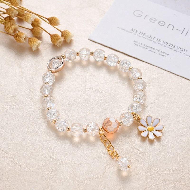 Makersland Cute Popcorn beads Bracelet Friendship Glass Bracelets For Girls Star Moon Cloud Flower Jewelry Accessories Wholesale