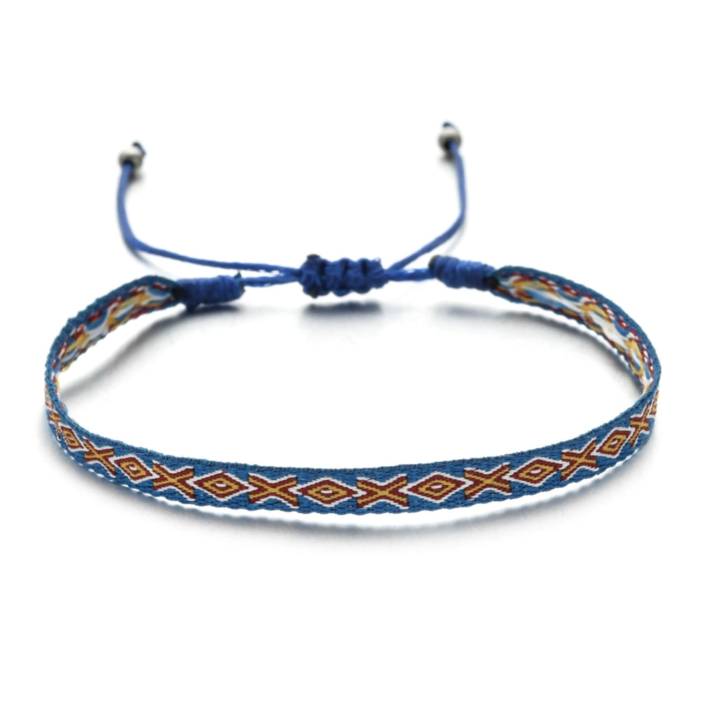 ZMZY Boho Colorful Woven Rope String Bracelet Yoga Handmade Chic Webbing Friendship Bracelets for Men Women Child Lucky Jewelry