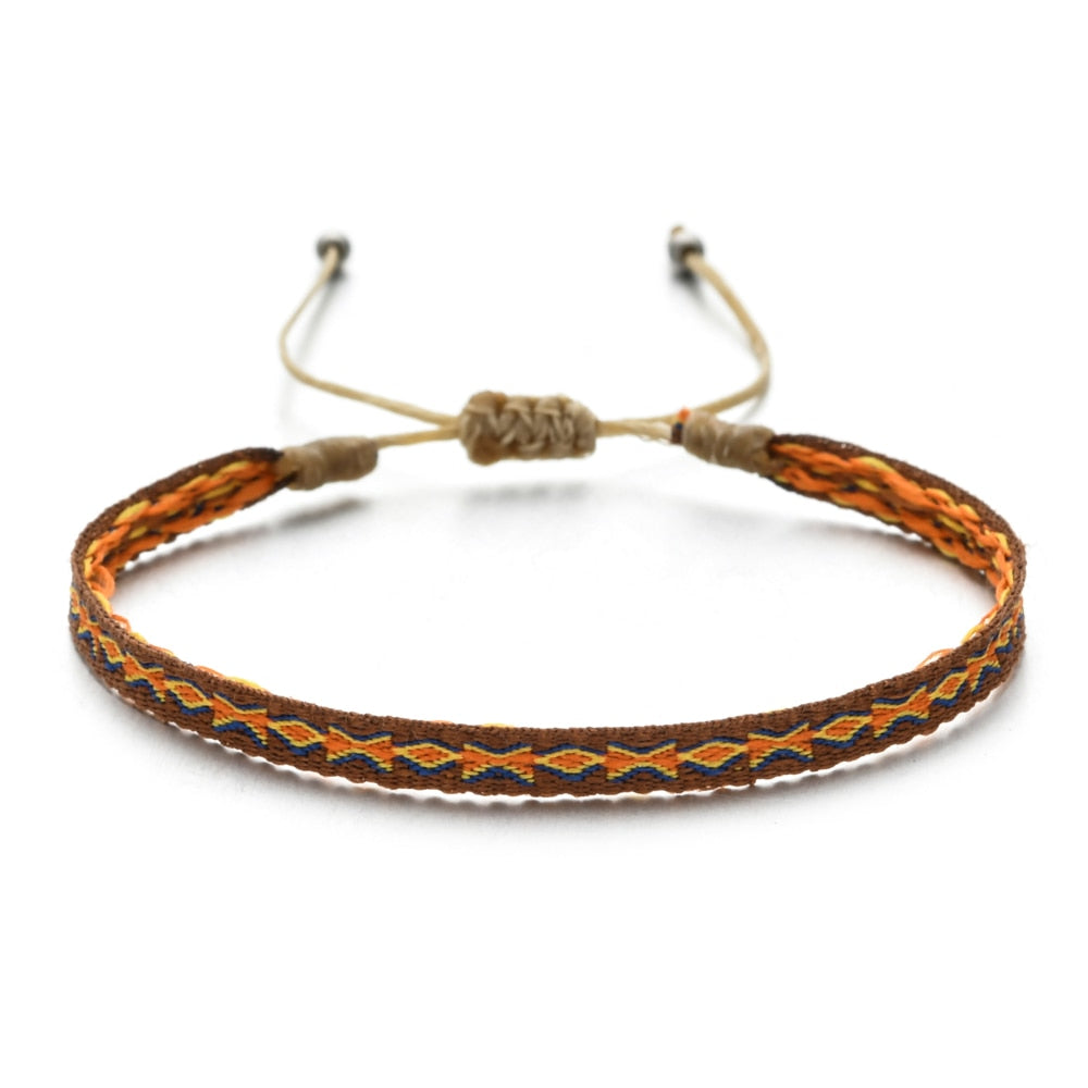 ZMZY Boho Colorful Woven Rope String Bracelet Yoga Handmade Chic Webbing Friendship Bracelets for Men Women Child Lucky Jewelry