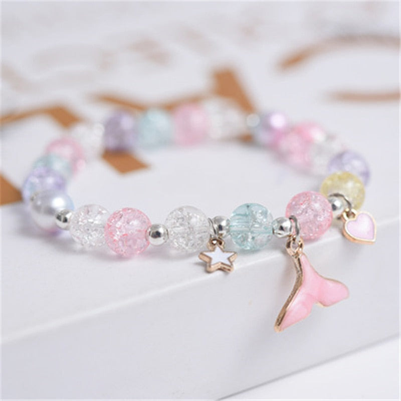 Makersland Cute Popcorn beads Bracelet Friendship Glass Bracelets For Girls Star Moon Cloud Flower Jewelry Accessories Wholesale