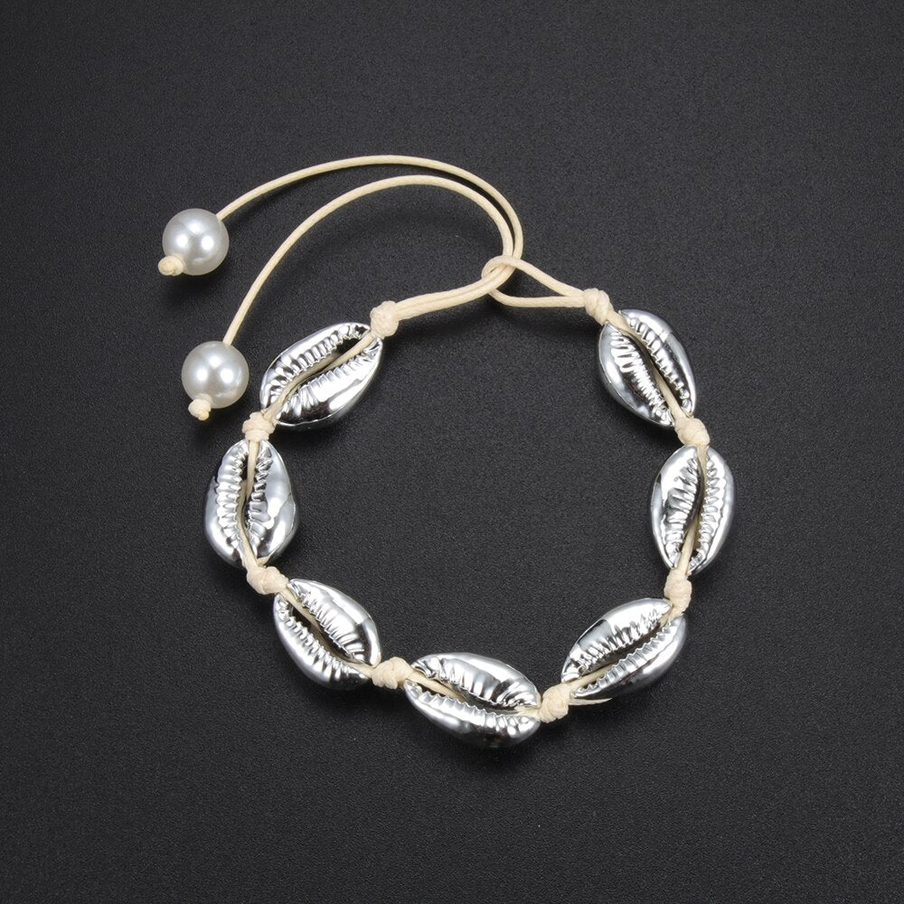 Bohemian Women Bracelets Anklets Natural Shell Conch Chain Braided Rope Foot Barefoot Anklet Girl Jewelry Ladies Gift Handmade