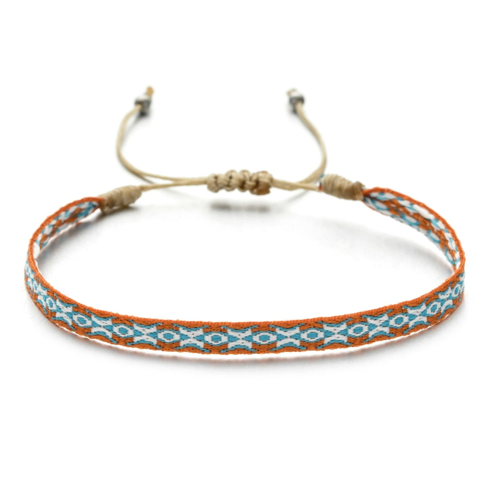 ZMZY Boho Colorful Woven Rope String Bracelet Yoga Handmade Chic Webbing Friendship Bracelets for Men Women Child Lucky Jewelry