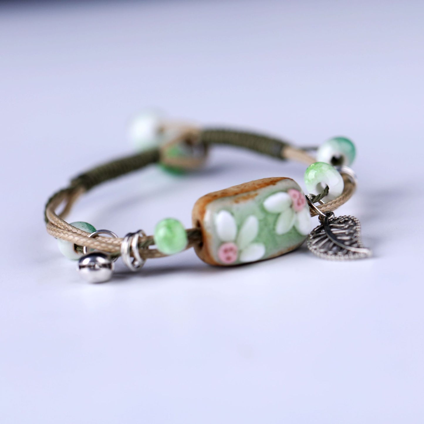 Handmade Boho Gypsy Hippie Design Brown Leather Star G Clef Note Metal Charms Wood Button Beads Wrap Unisex Adjustable Bracelet