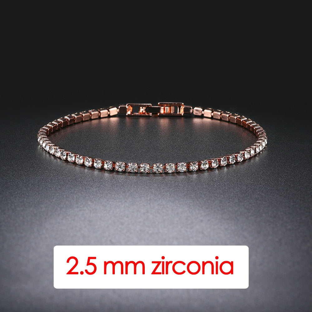 Hip Hop Iced Out 3/4/5mm Crystal Tennis Bracelet for Men Homme Trendy Punk Zirconia Men's Chain on The Hand Streetwear Jewelry
