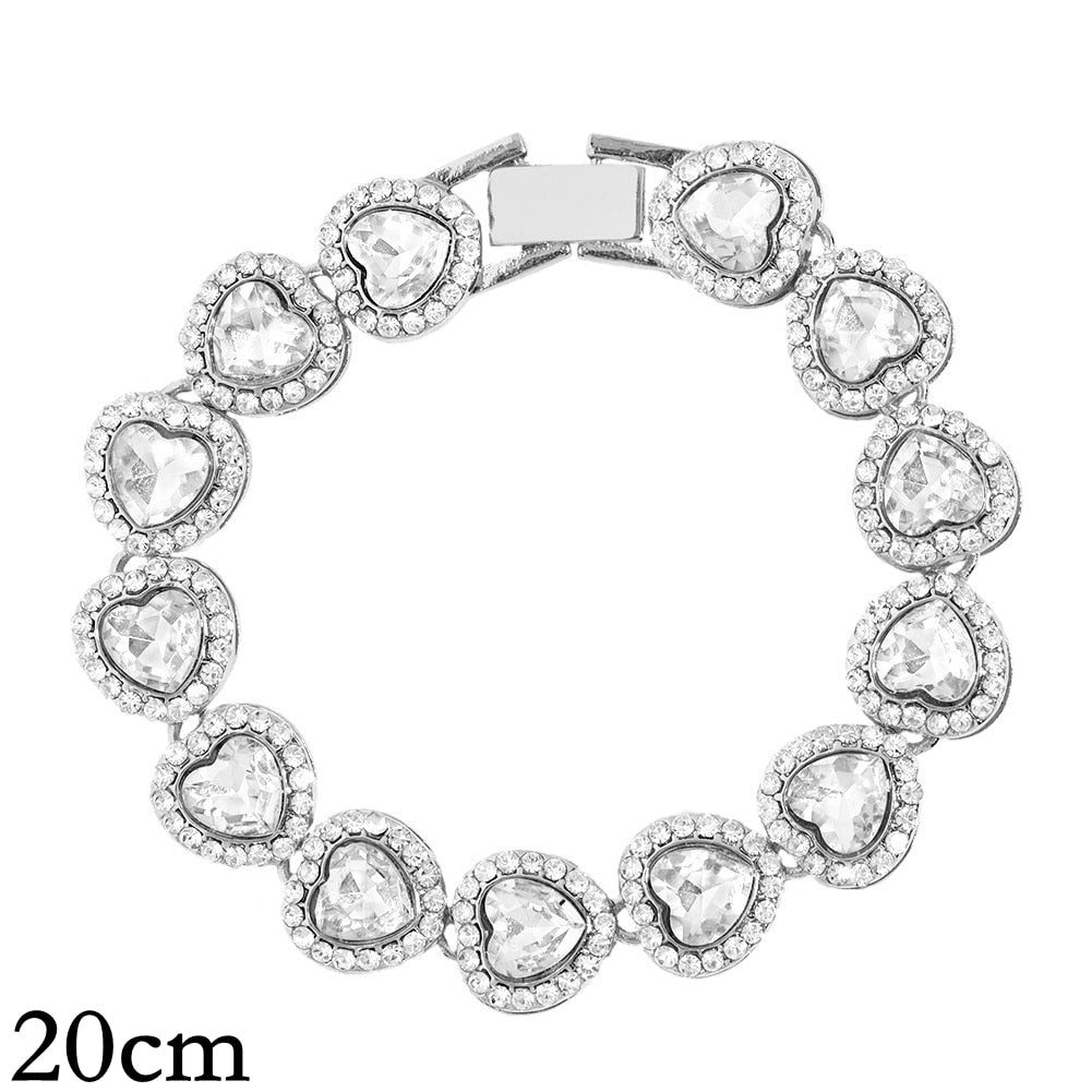14/20MM Hip Hop Metal Cuban Bracelet Iced Out Chain Bling Full Rhinestone Pave Luxury Crystal Bracelet For Men