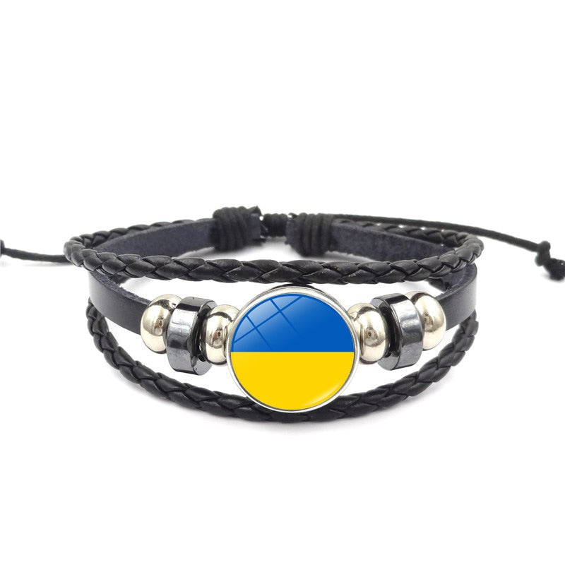 Charm Yellow Blue Ukraine Bracelets For Women Men Handmade Ukrainian Flag Color Woven String Bracelet New Design Couple Jewelry