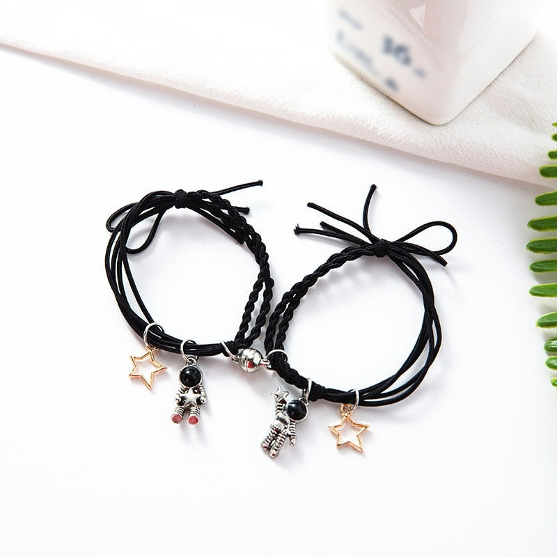 Magnet Couple Bracelets for Woman Men Romantic Heart Matching Lovers Natural Stone Beads Yoga Bracelet Valentine Gift Jewelry