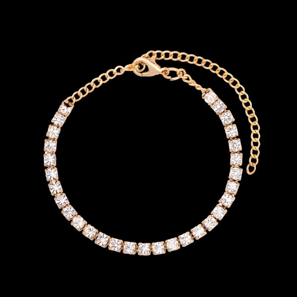 Hip Hop Bling Iced Out Crystal Cuban Link Bracelet For Women Men Gold Silver Color Full Rhinestones Miami Cuban Bracelet Jewelry