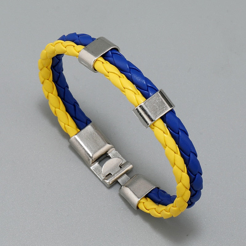 Charm Yellow Blue Ukraine Bracelets For Women Men Handmade Ukrainian Flag Color Woven String Bracelet New Design Couple Jewelry