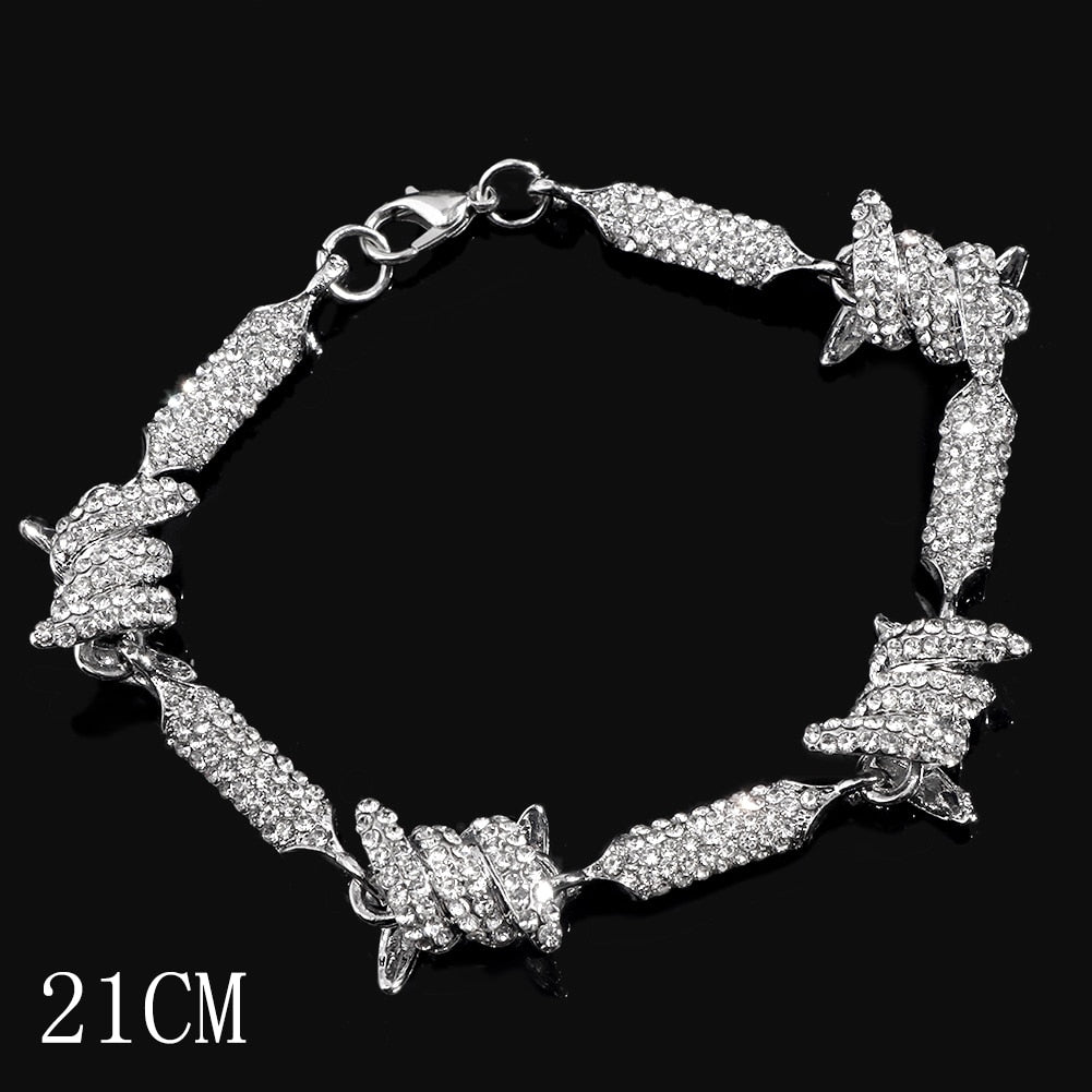 Hip Hop Bling Iced Out Crystal Cuban Link Bracelet For Women Men Gold Silver Color Full Rhinestones Miami Cuban Bracelet Jewelry