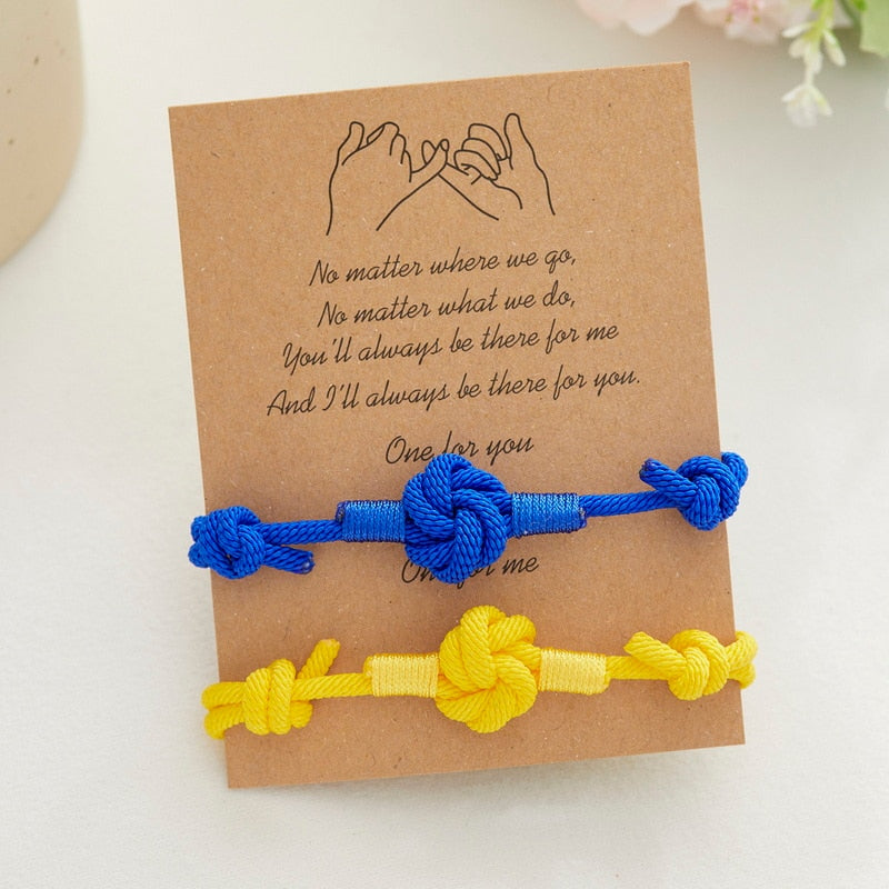 Charm Yellow Blue Ukraine Bracelets For Women Men Handmade Ukrainian Flag Color Woven String Bracelet New Design Couple Jewelry