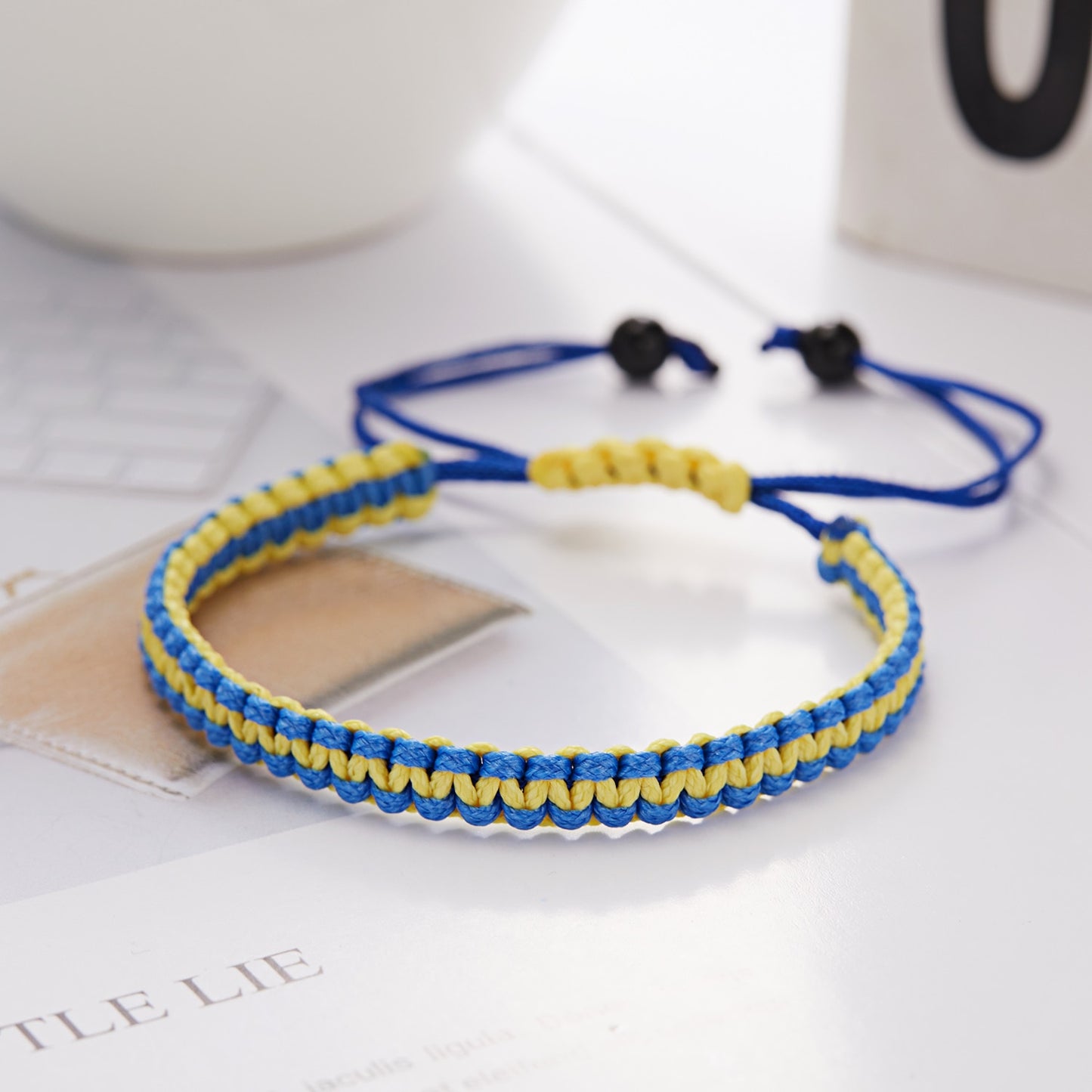 Charm Yellow Blue Ukraine Bracelets For Women Men Handmade Ukrainian Flag Color Woven String Bracelet New Design Couple Jewelry