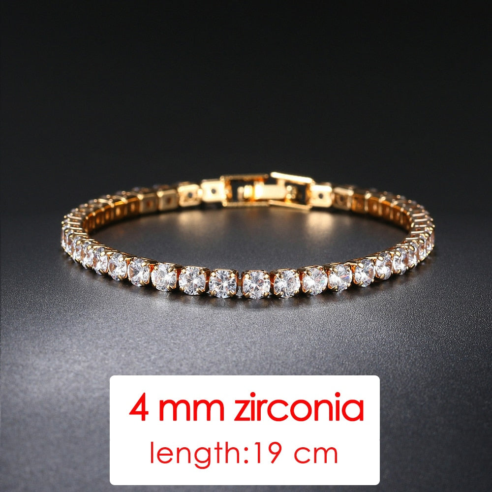 Tennis Chain Bracelets For Women Fashion Small Cubic Zircon Crystal Rose Gold Color Wedding Party Friends Gift Jewelry KC128M