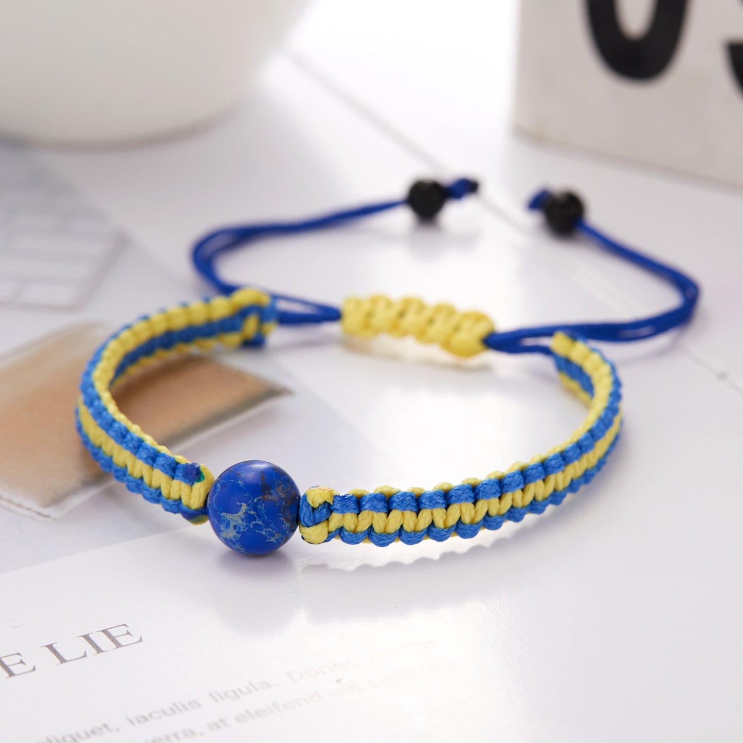 Charm Yellow Blue Ukraine Bracelets For Women Men Handmade Ukrainian Flag Color Woven String Bracelet New Design Couple Jewelry