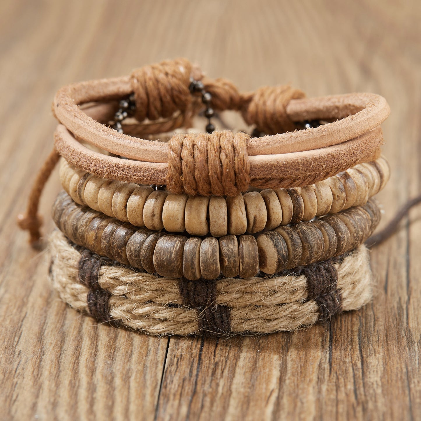 Vintage Multiple Layers Leather Bracelet Set For Women Men Leaf Feather Handmade Braided Wrap Charm Bracelet Jewelry Accessories