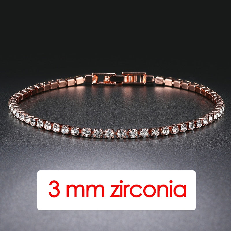 Hip Hop Iced Out 3/4/5mm Crystal Tennis Bracelet for Men Homme Trendy Punk Zirconia Men's Chain on The Hand Streetwear Jewelry