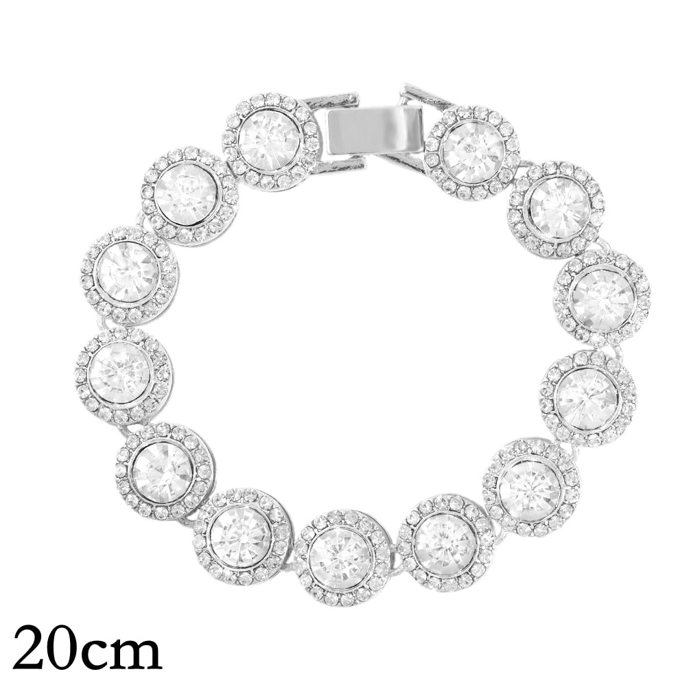 14/20MM Hip Hop Metal Cuban Bracelet Iced Out Chain Bling Full Rhinestone Pave Luxury Crystal Bracelet For Men