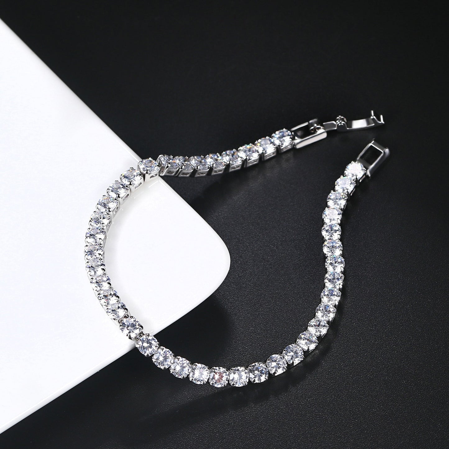 Hip Hop Iced Out 3/4/5mm Crystal Tennis Bracelet for Men Homme Trendy Punk Zirconia Men's Chain on The Hand Streetwear Jewelry