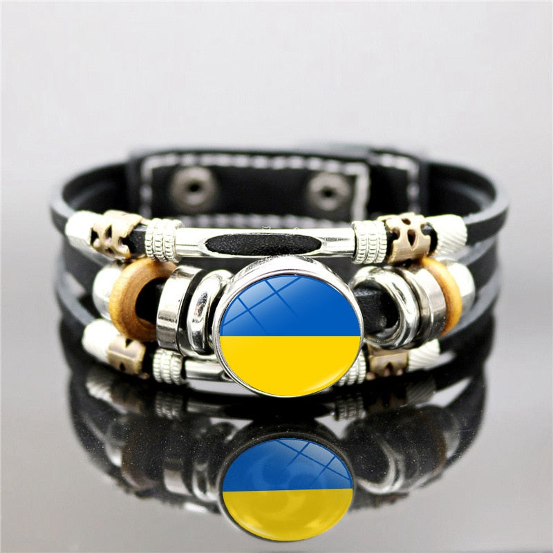 Charm Yellow Blue Ukraine Bracelets For Women Men Handmade Ukrainian Flag Color Woven String Bracelet New Design Couple Jewelry