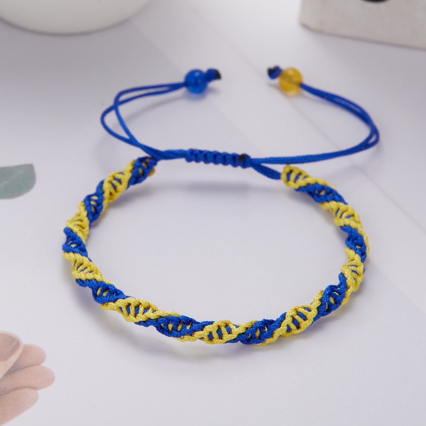 Charm Yellow Blue Ukraine Bracelets For Women Men Handmade Ukrainian Flag Color Woven String Bracelet New Design Couple Jewelry