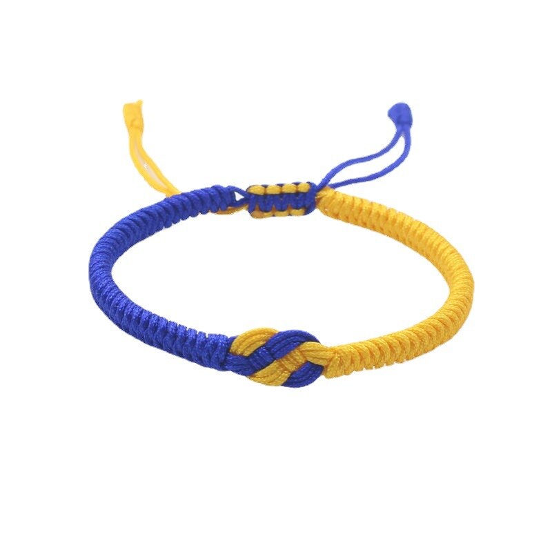 Charm Yellow Blue Ukraine Bracelets For Women Men Handmade Ukrainian Flag Color Woven String Bracelet New Design Couple Jewelry