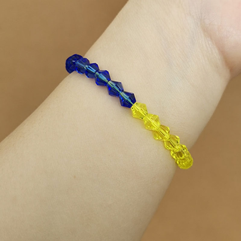Charm Yellow Blue Ukraine Bracelets For Women Men Handmade Ukrainian Flag Color Woven String Bracelet New Design Couple Jewelry