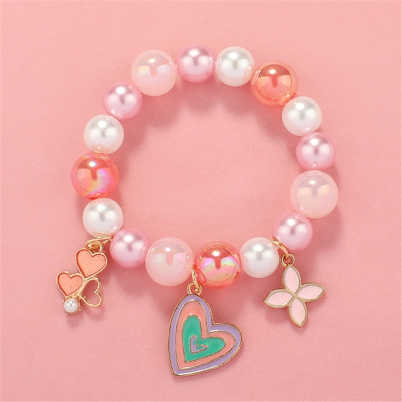 Makersland Cute Popcorn beads Bracelet Friendship Glass Bracelets For Girls Star Moon Cloud Flower Jewelry Accessories Wholesale